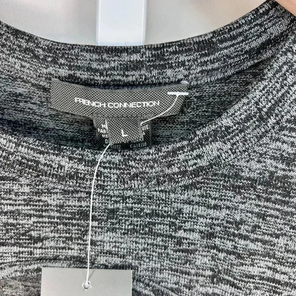 French Connection Space Dye Size Large Sweater Dress Midi Gray Stretch - Picture 5 of 12